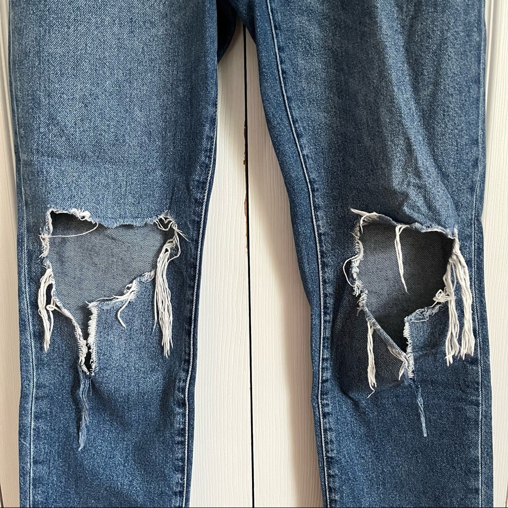 High Rise Ripped Straight-Leg Jeans - Picture 3 of 4
